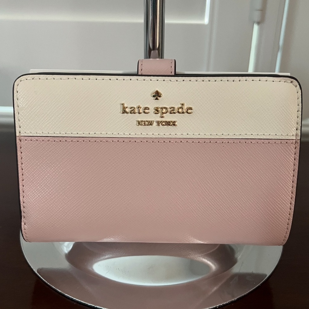 Kate Spade Rose Smoke Madison Medium Bifold Wallet NWT